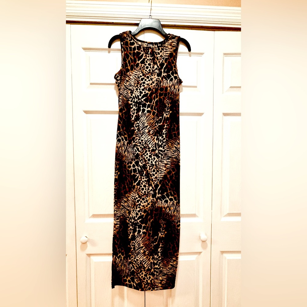 Sleeveless Leopard Print Maxi Dress